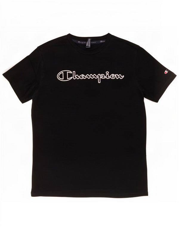 Champion Camiseta gráfica para hombre Top Medium Black Cotton