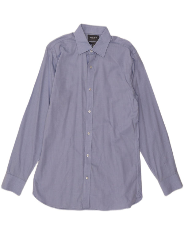 BONOBOS Camisa ajustada a medida para hombre talla 16 algodón azul grande