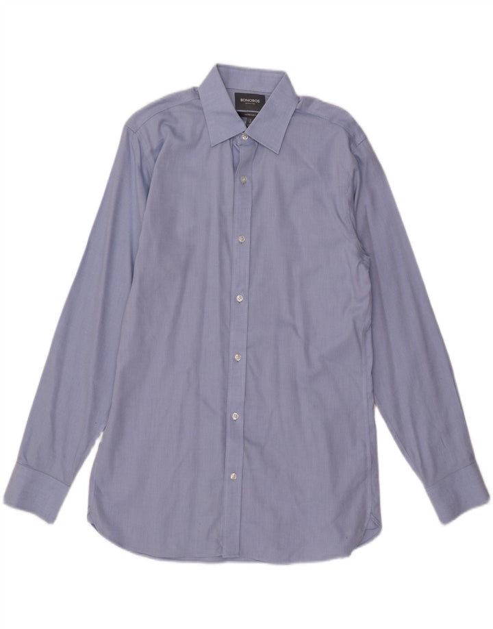 BONOBOS Camisa ajustada a medida para hombre talla 16 algodón azul grande