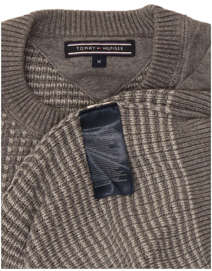 Tommy Hilfiger Jersey De Cuello Redondo Para Hombre De Algodón Geométrico Gris Medio