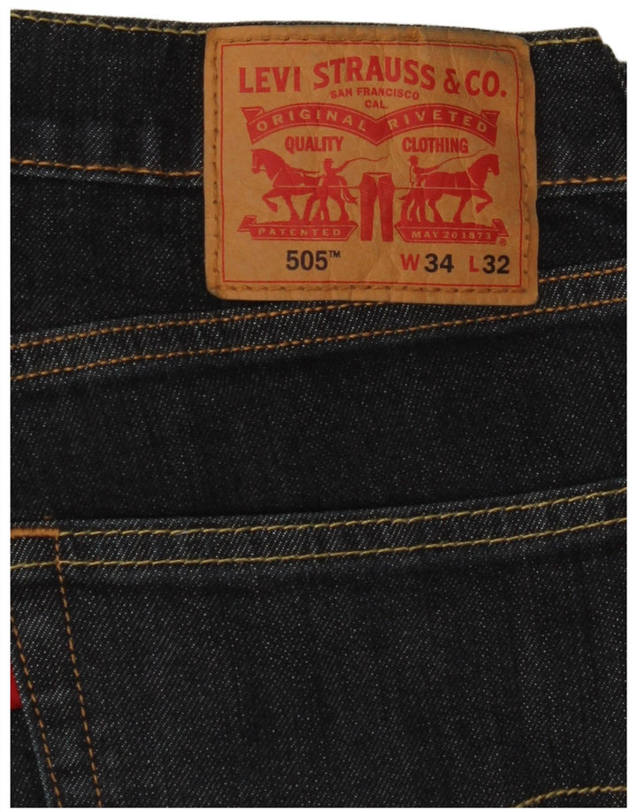 Levi's Jeans rectos 505 para hombre W34 L32 Algodón azul marino