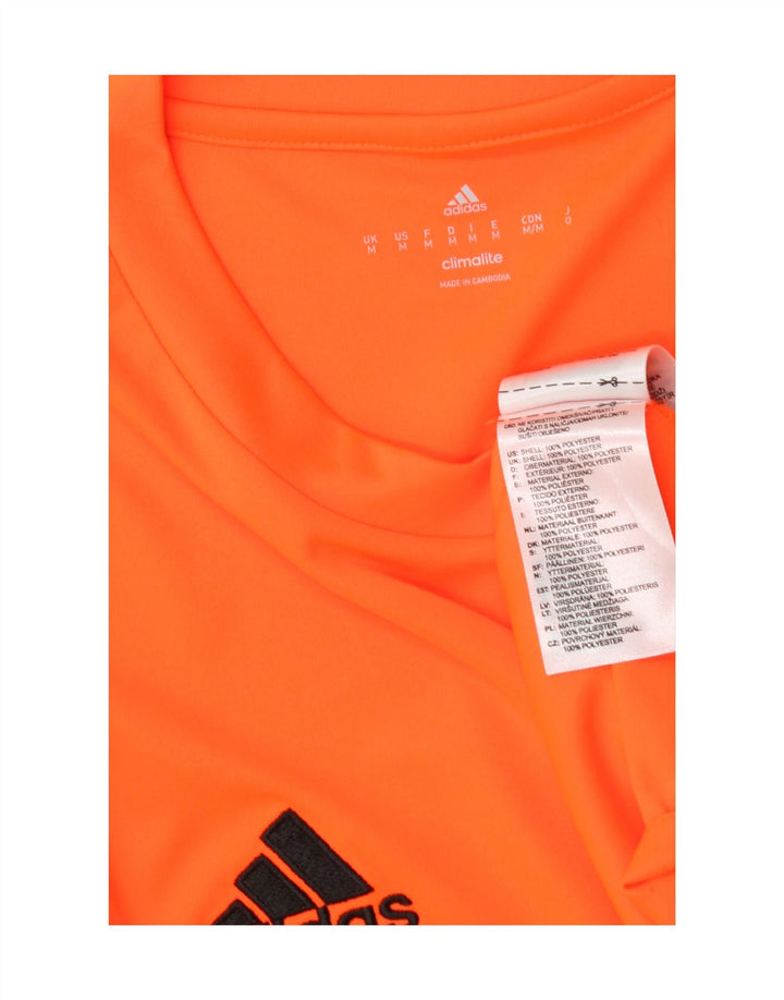Adidas Mens Climalite Camiseta Top Medio Naranja Poliéster