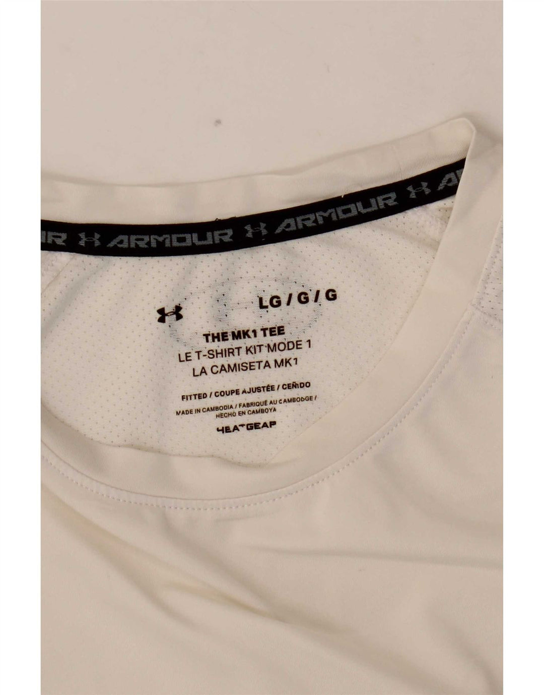 Under Armour Camiseta Heat Gear para hombre, talla grande, color blanco