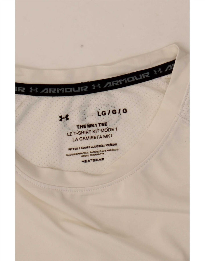 Under Armour Camiseta Heat Gear para hombre, talla grande, color blanco