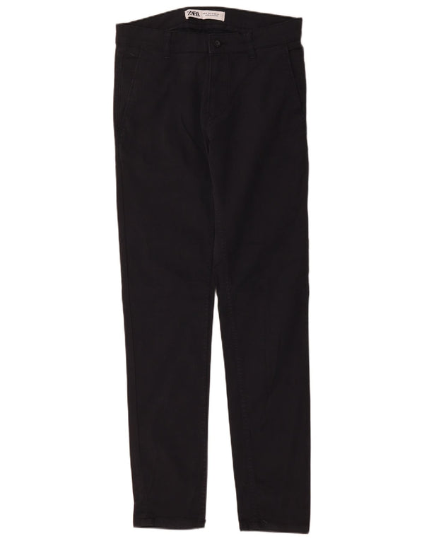 Zara Mens Slim Chino Pantalones EU 36 XS W29 L31 Azul Marino Algodón