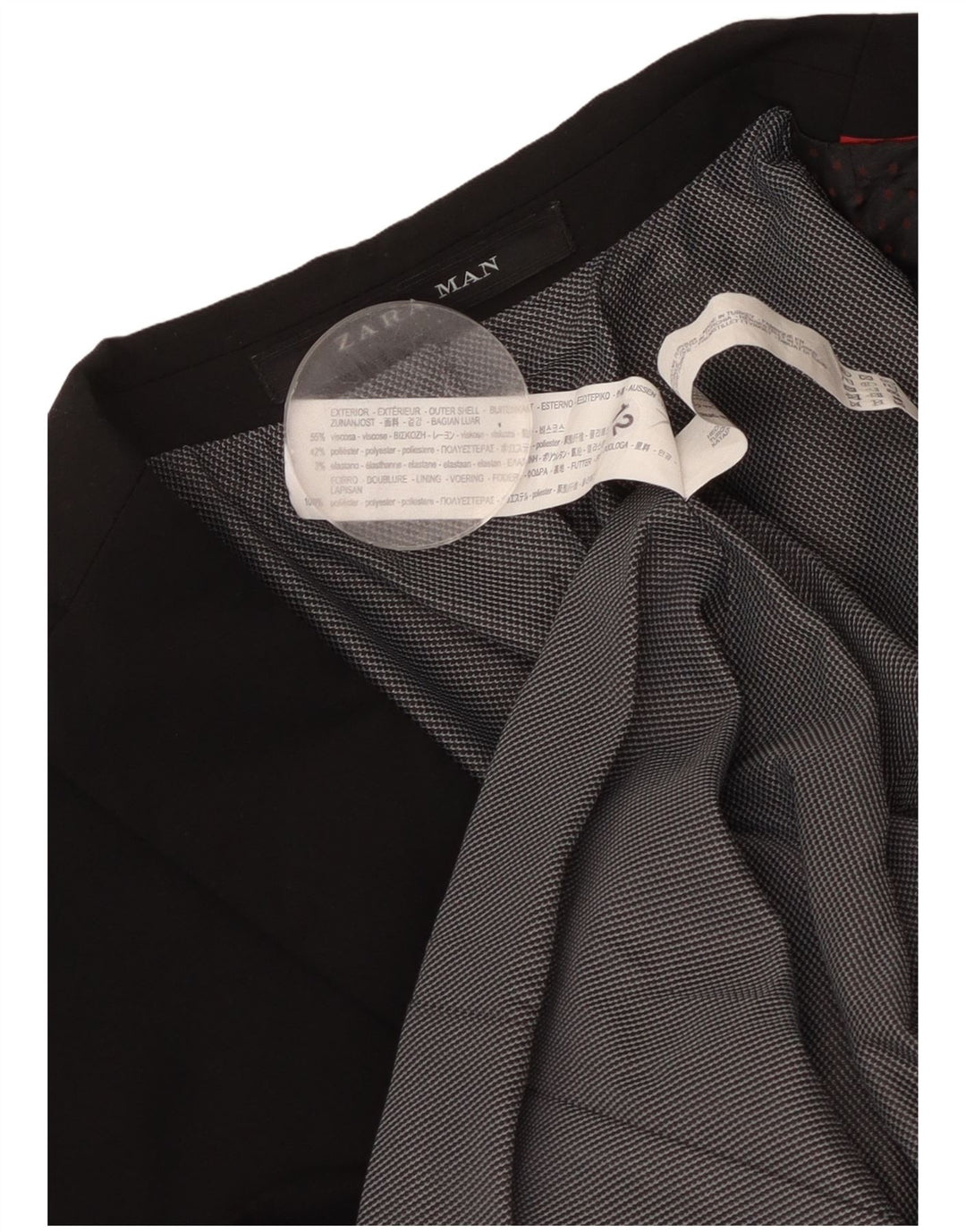 ZARA Chaqueta Blazer De 2 Botones Para Hombre UK 34 XS Viscosa Negra