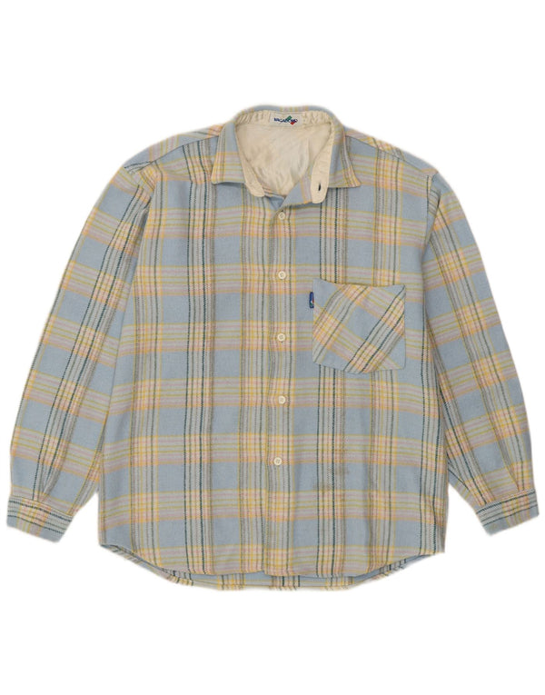 Camisa Sobrecamisa De Franela A Cuadros Azul Medio Vagabond Hombre