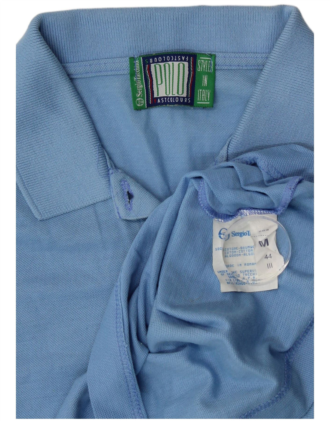 Sergio Tacchini Polo sin mangas para mujer UK 42 Algodón azul medio