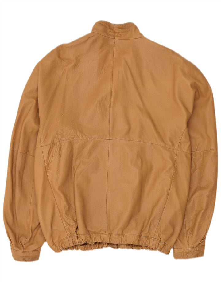 Essebi Chaqueta Bomber de Cuero para Hombre IT 56 3XL Cuero Beige