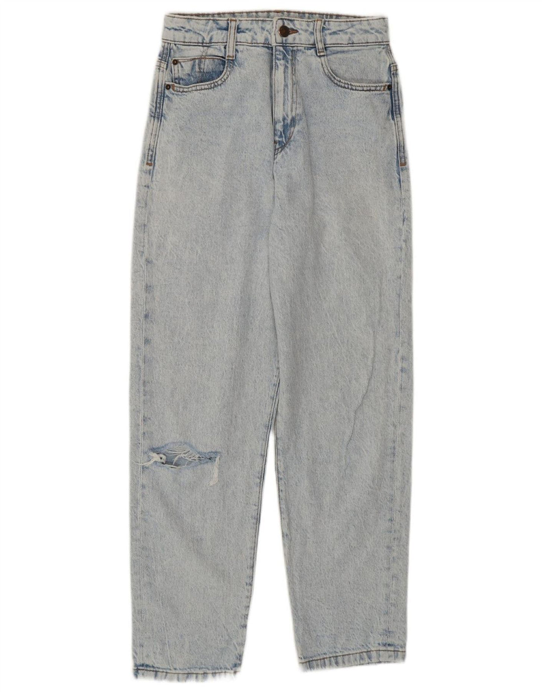 Zara Vaqueros desgastados de cintura alta para mujer EU 36 XS W26 L27 Algodón azul