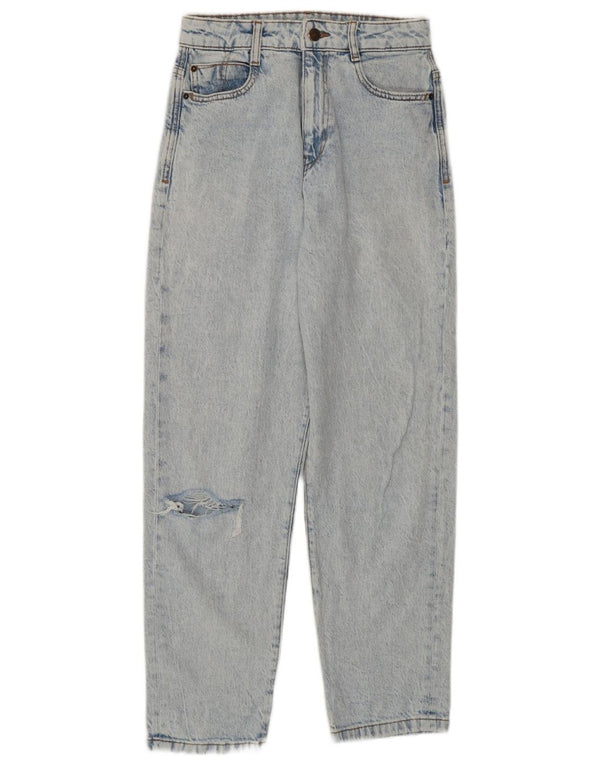 Zara Vaqueros desgastados de cintura alta para mujer EU 36 XS W26 L27 Algodón azul