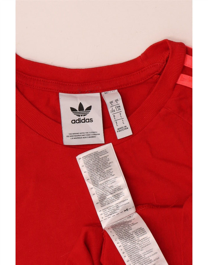Adidas - Camiseta para hombre, talla grande, color rojo, algodón