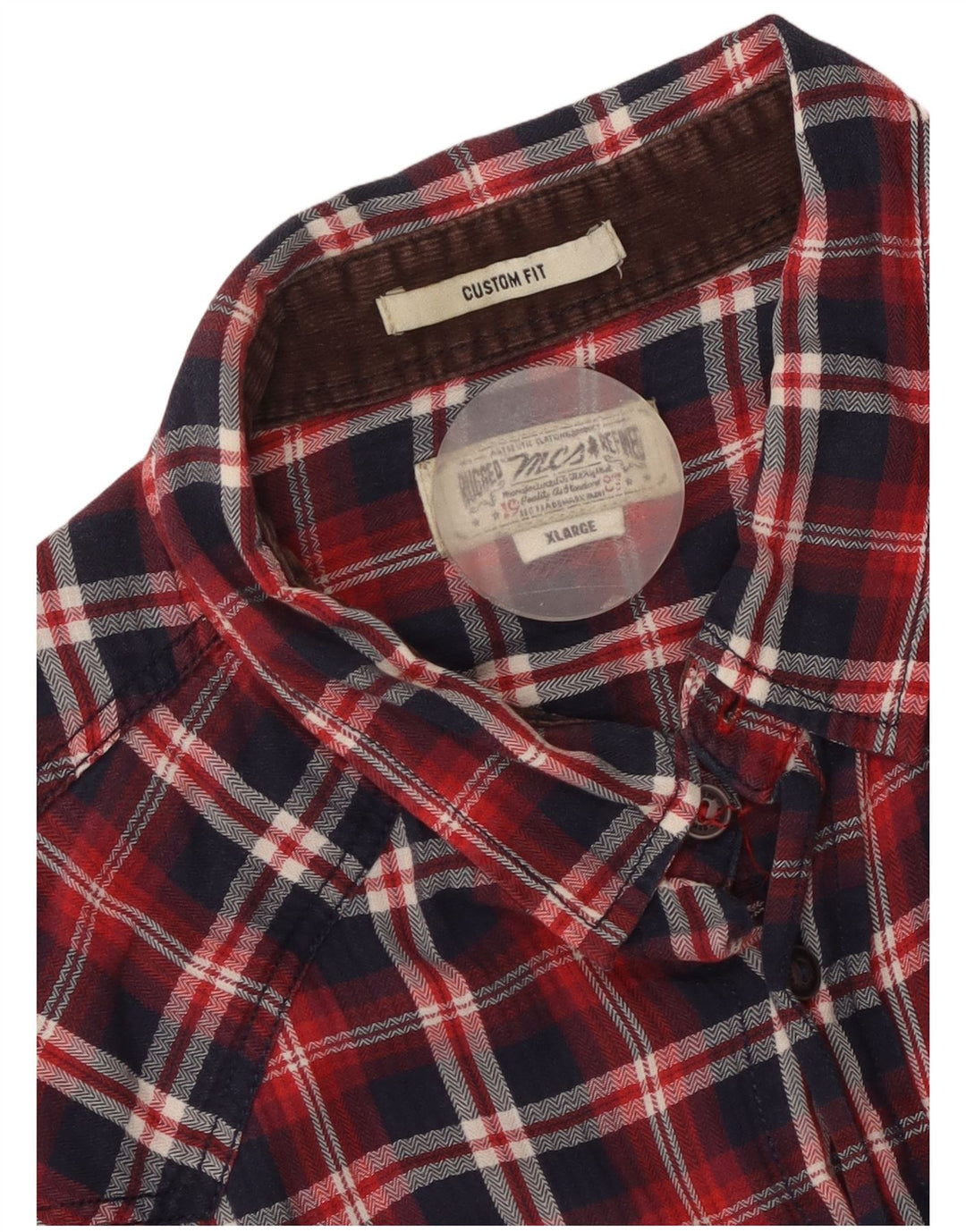 MARLBORO CLASSICS Camisa de franela de ajuste personalizado para hombre XL Cuadros rojos
