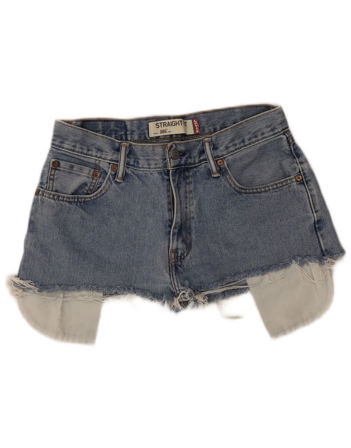 Levi's Mujer 505 Shorts De Mezclilla Desgastados W29 Algodón Azul Medio