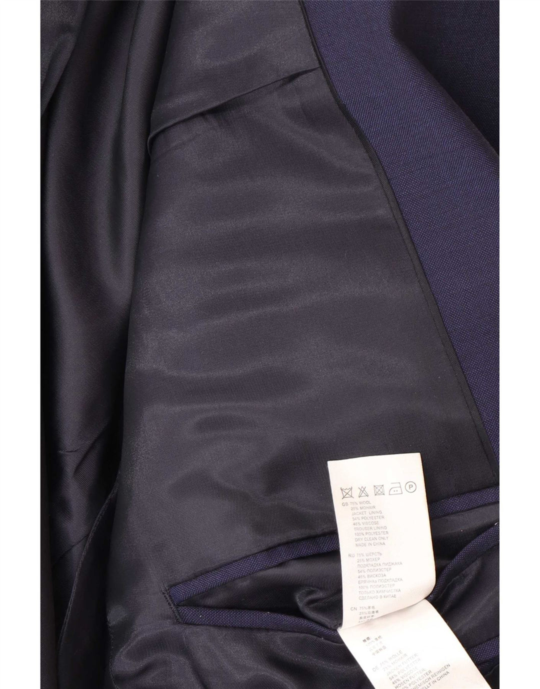 Reiss Chaqueta tipo blazer de 1 botón para hombre UK 38 Mediana lana azul marino