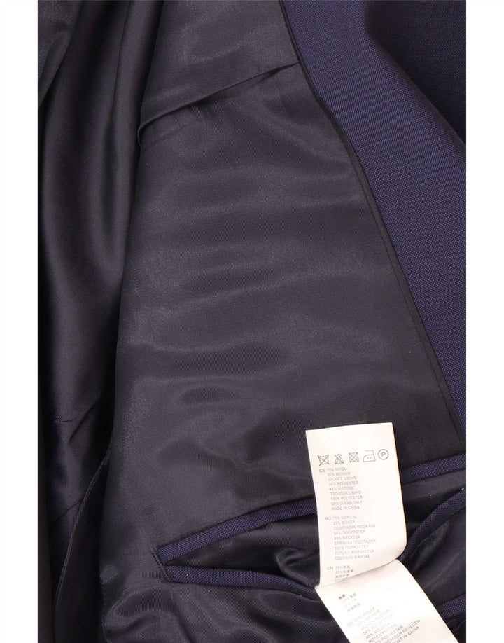 Reiss Chaqueta tipo blazer de 1 botón para hombre UK 38 Mediana lana azul marino