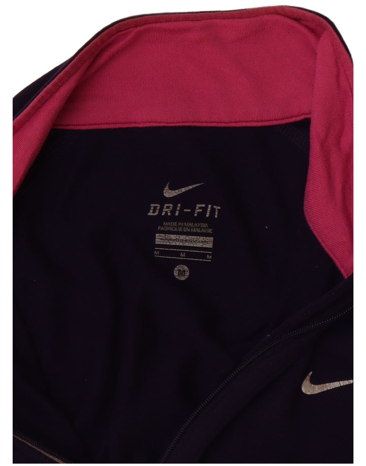 Nike Dri Fit Jersey Chándal para Mujer UK 12 Medium Azul Marino Nylon