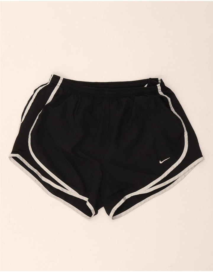 NIKE Pantalones cortos deportivos Dri Fit para mujer UK 14 Mediano Negro Poliéster