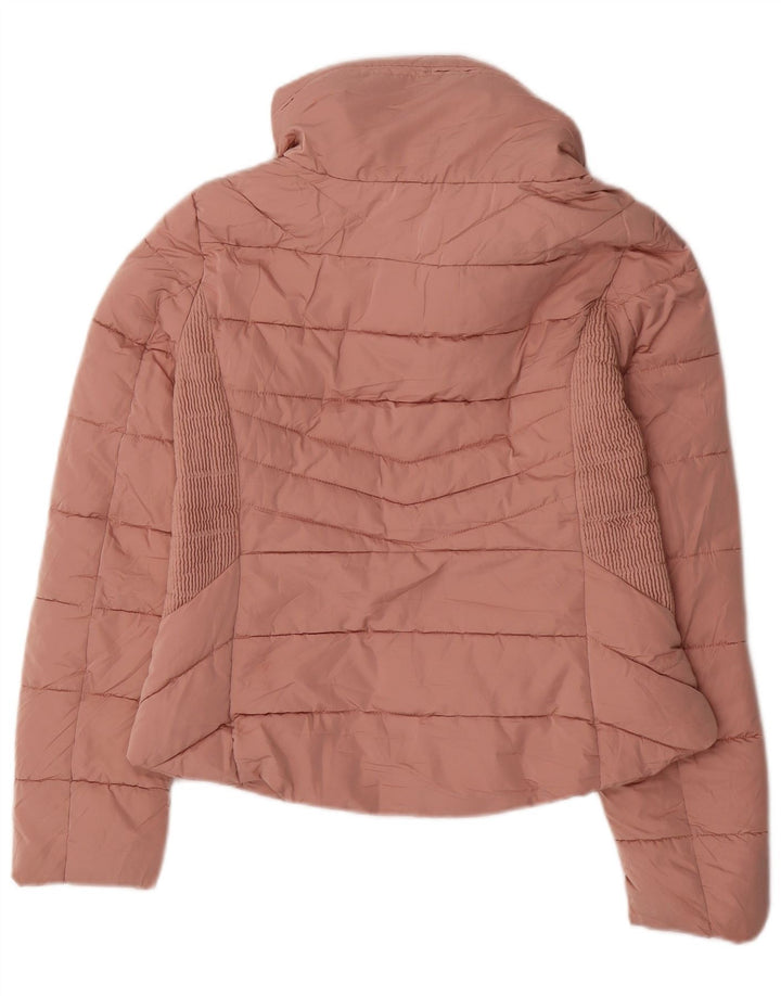 Zara Mujer Chaqueta Acolchada UK 44 Mediano Rosa