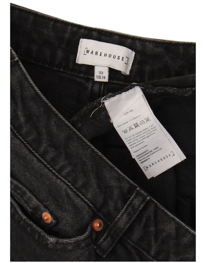 WAREHOUSE Womens Bootcut Jeans UK 14 Large W32 L27 Black Cotton