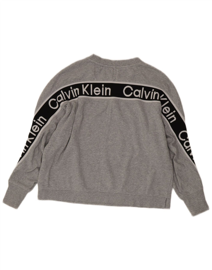CALVIN KLEIN Sudadera gráfica para mujer Jersey UK 40 XL Bloque de color gris