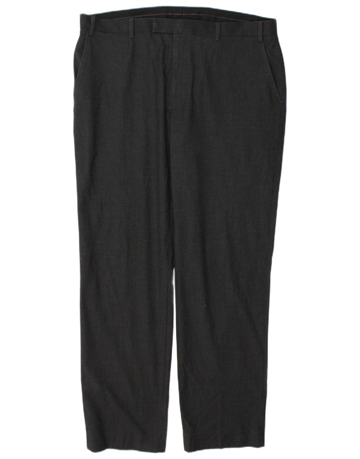 Marks & Spencer Pantalón chino regular para hombre W40 L33 Poliéster gris