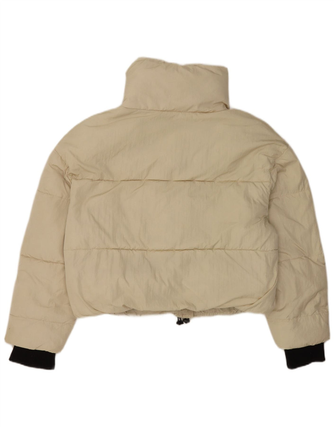 Zara Mujer Crop Chaqueta Acolchada Extragrande UK 44 Medium Beige Nylon