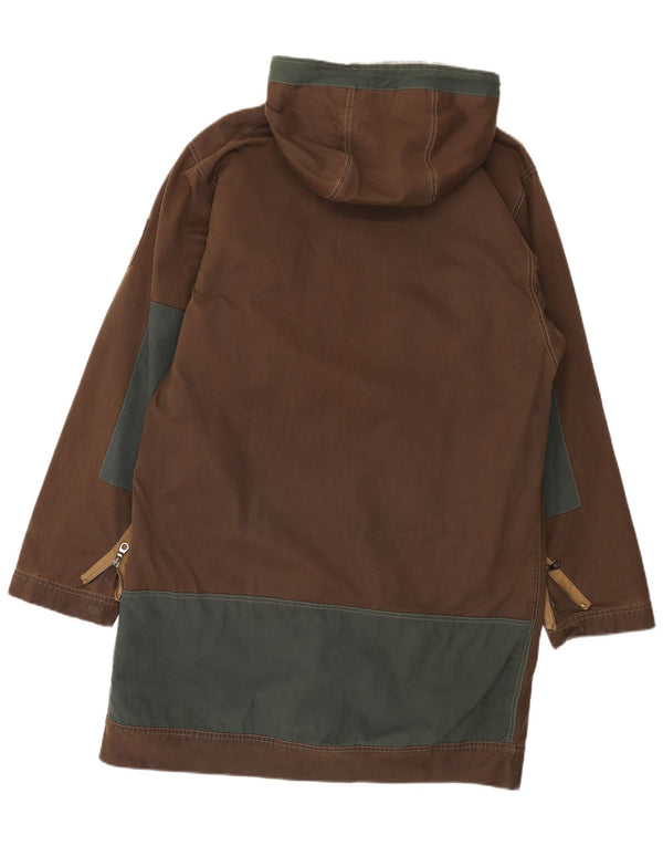 Murphy & Nye Abrigo cortavientos con capucha para hombre UK 40 Large Brown Colourblock