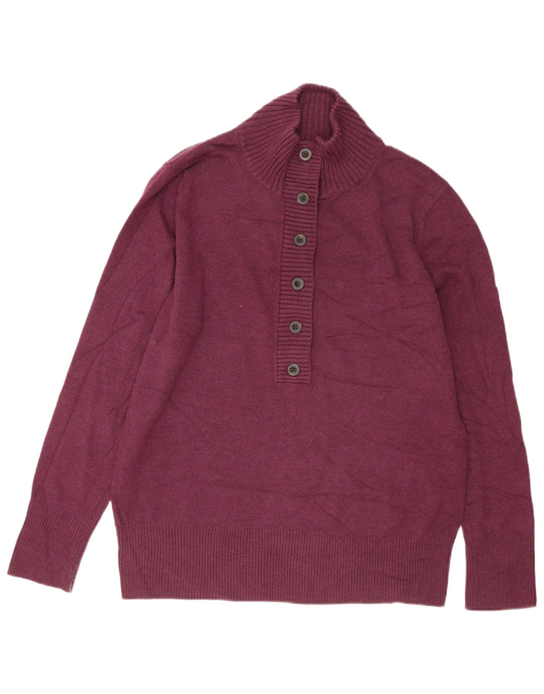 Eddie Bauer Jersey de cuello con botones para mujer XL Algodón burdeos