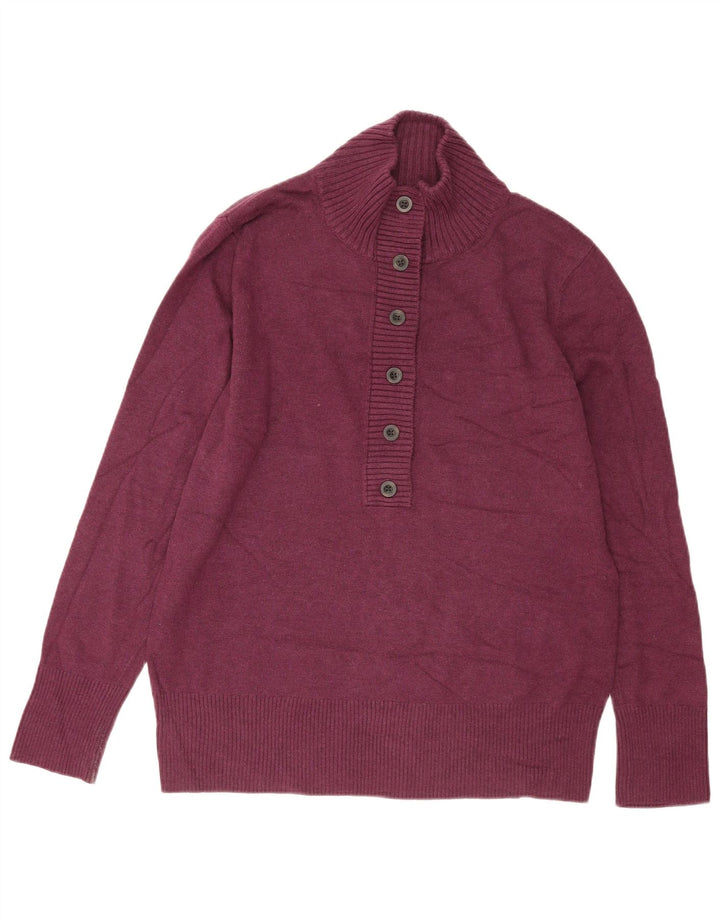 Eddie Bauer Jersey de cuello con botones para mujer XL Algodón burdeos
