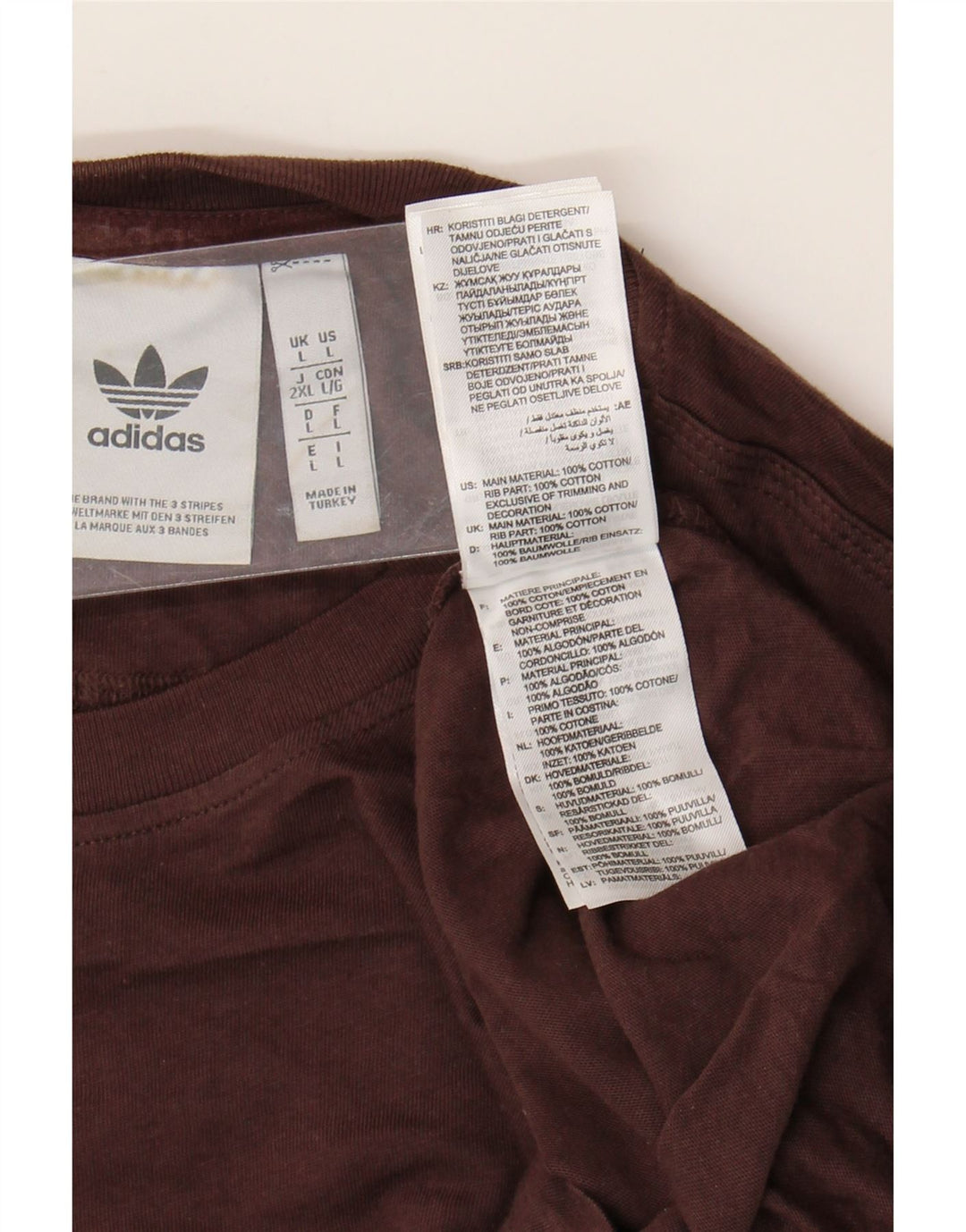 Adidas - Camiseta para hombre, talla grande, algodón marrón