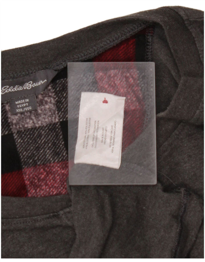 EDDIE BAUER Camiseta Hombre Manga Larga 2XL Algodón Gris