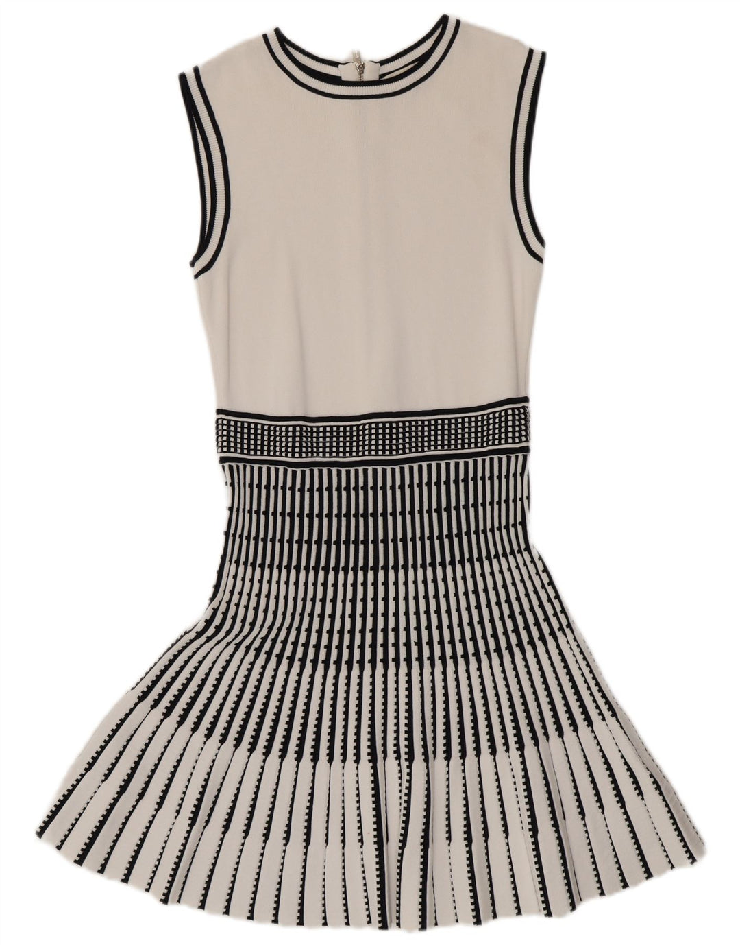 Ted Baker Vestido de sirena sin mangas para mujer talla 2 pequeño blanco a rayas