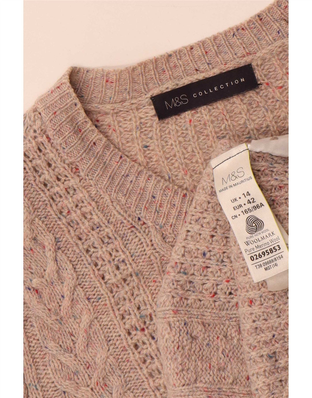 Marks & Spencer - Cárdigan para mujer, talla 40, talla grande, lana moteada gris