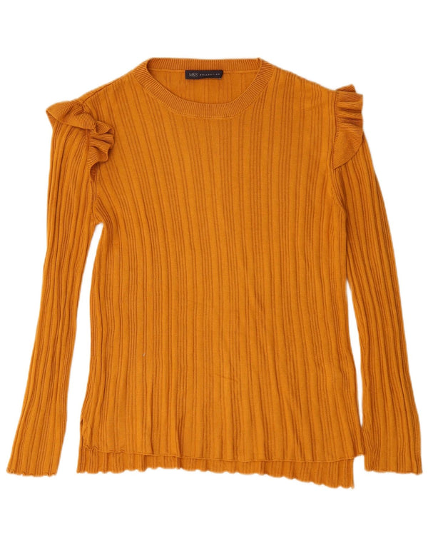 Marks & Spencer Top de mujer de manga larga UK 42 Acrílico amarillo medio