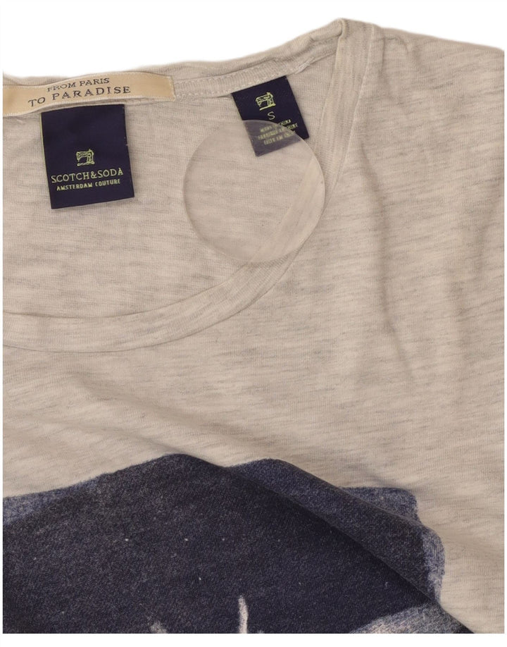 SCOTCH & SODA Camiseta gráfica para hombre Top Small Grey Cotton