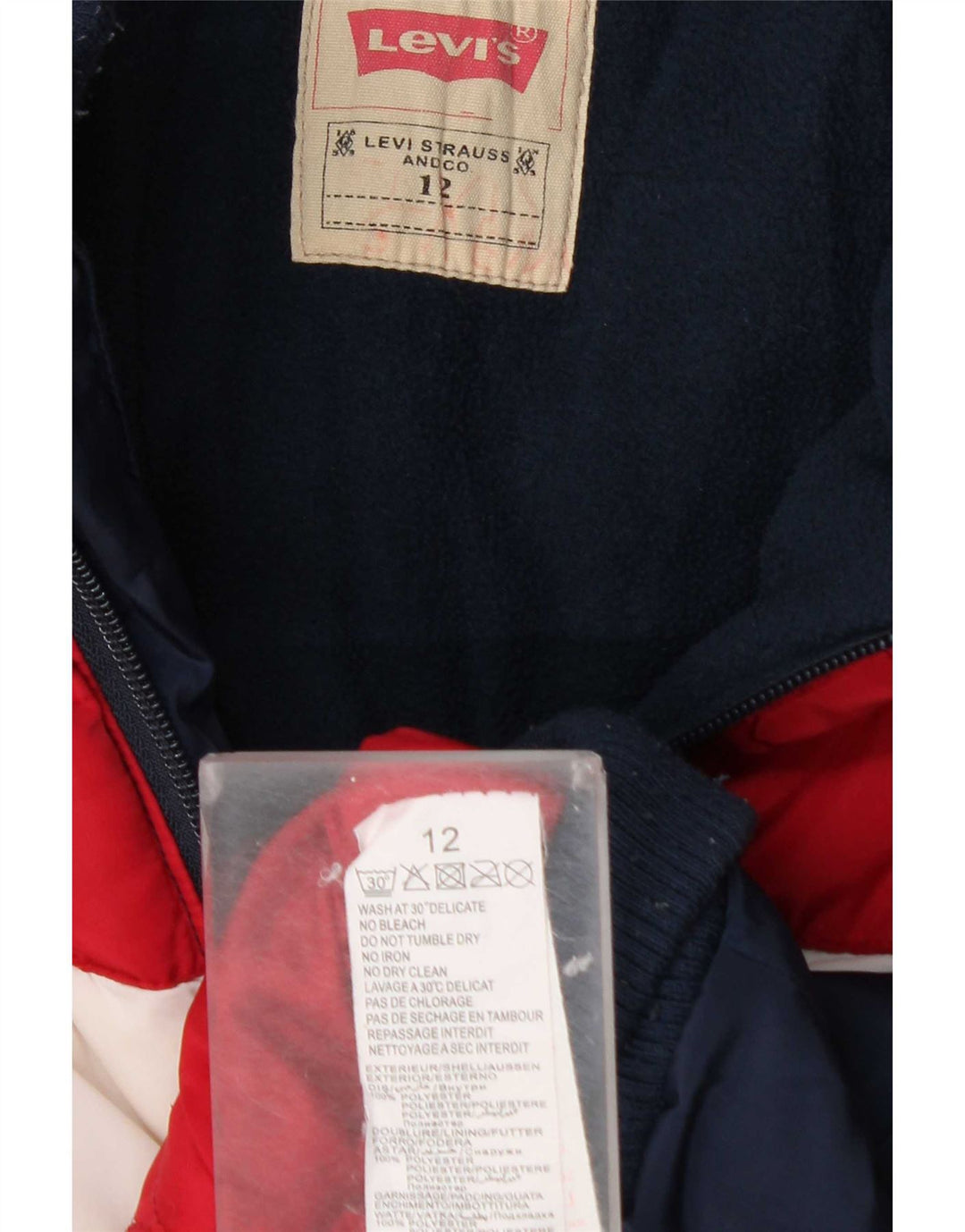Levi's Chaqueta acolchada con capucha para niños 11-12 años Azul marino Colorblock