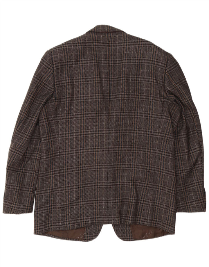 Pierre Cardin Chaqueta tipo blazer de 2 botones para hombre UK 40 Large Brown Houndstooth