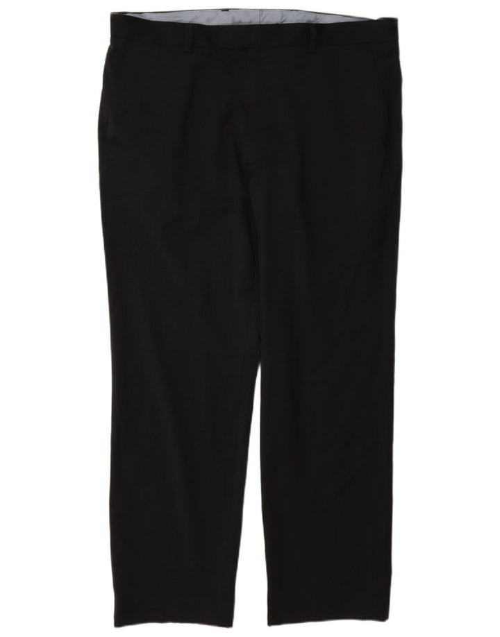 Marks & Spencer Pantalón de traje de corte regular para hombre W36 L29 Lana azul marino