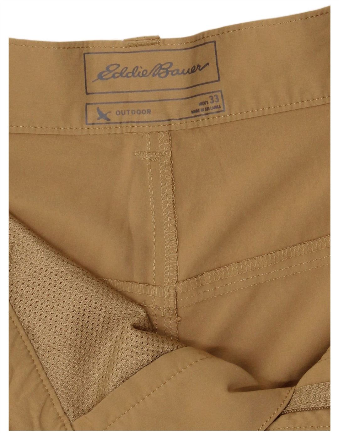 Eddie Bauer Pantalones cortos chinos para hombre W33 Poliéster beige medio