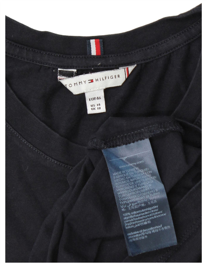 TOMMY HILFIGER Camiseta gráfica para mujer Top UK 40 XL Algodón azul marino