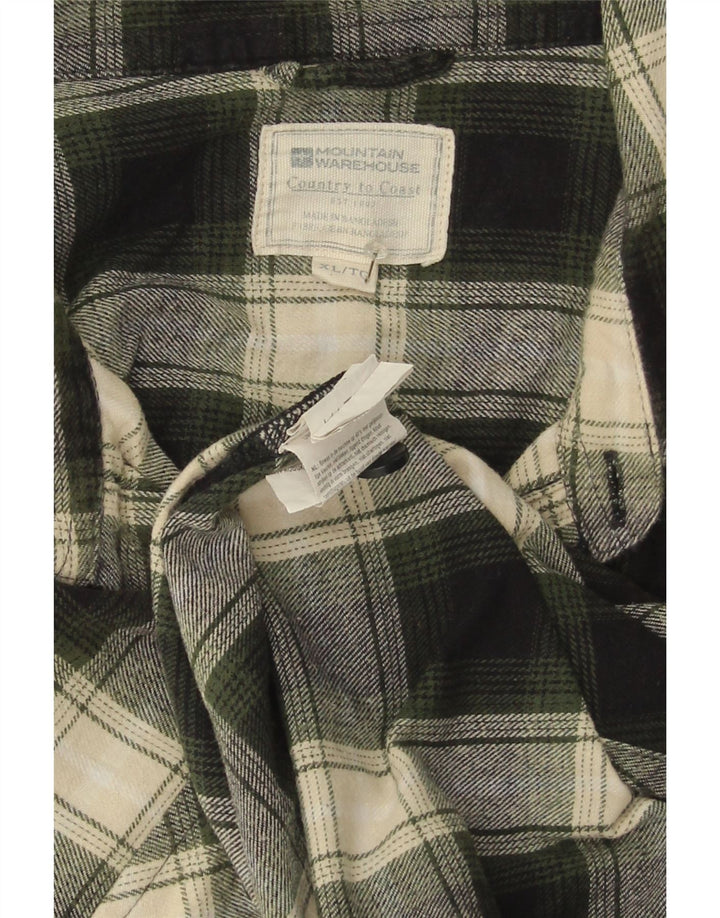 Camisa de franela para hombre de Mountain Warehouse XL Algodón a cuadros verdes