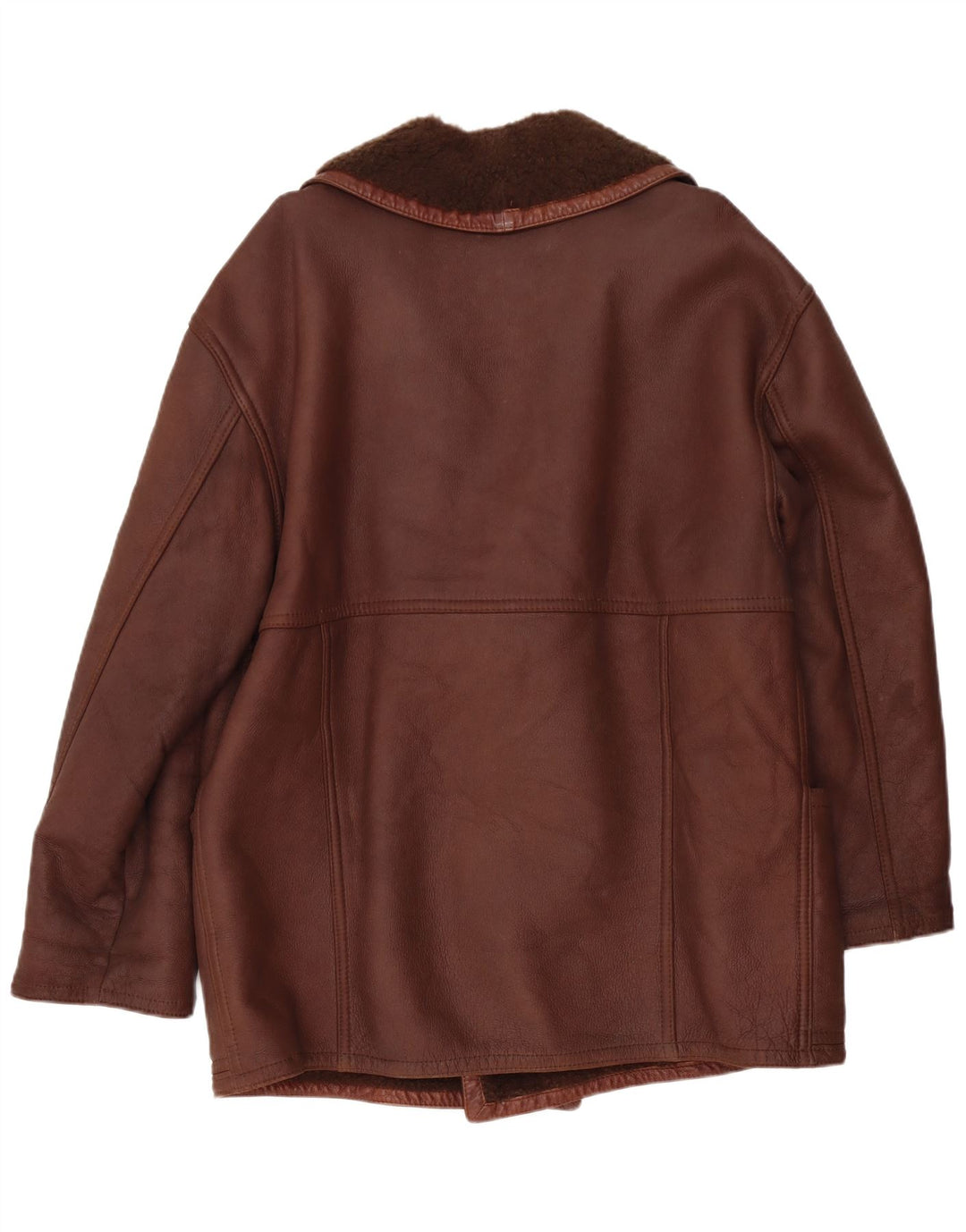 RUFF0 Chaqueta de piel de oveja para hombre UK 40 Large Brown