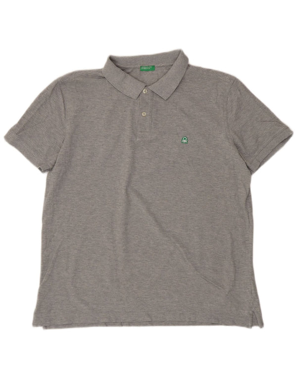 BENETTON Polo Hombre 2XL Algodón Gris