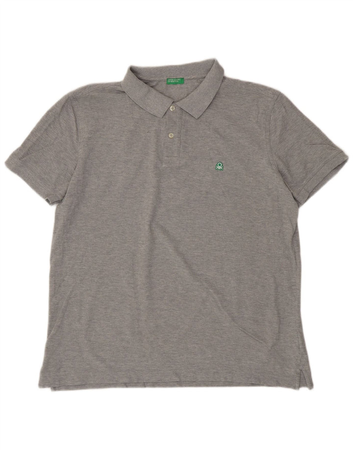 BENETTON Polo Hombre 2XL Algodón Gris