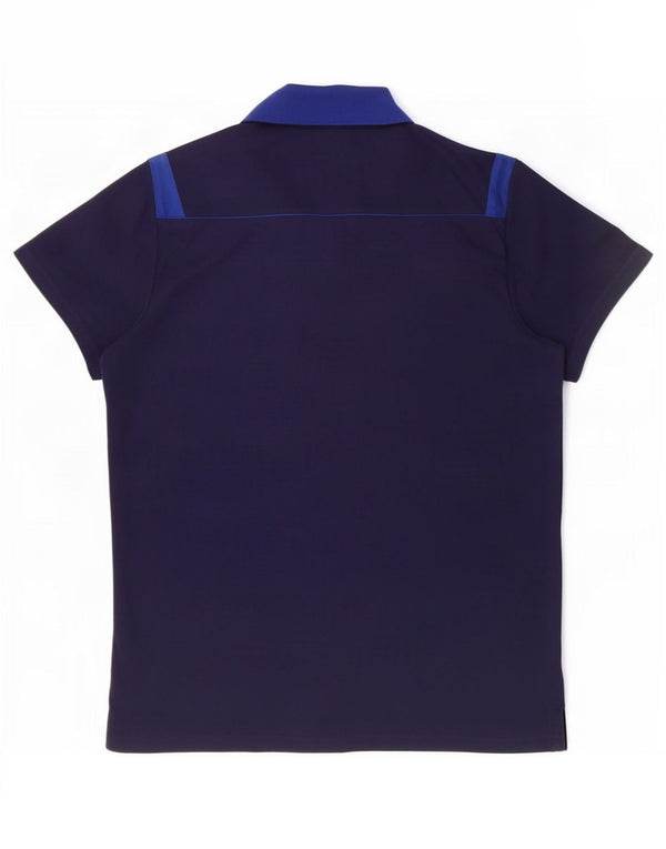 Adidas Polo Climalite para hombre, talla grande, algodón azul marino con bloques de color