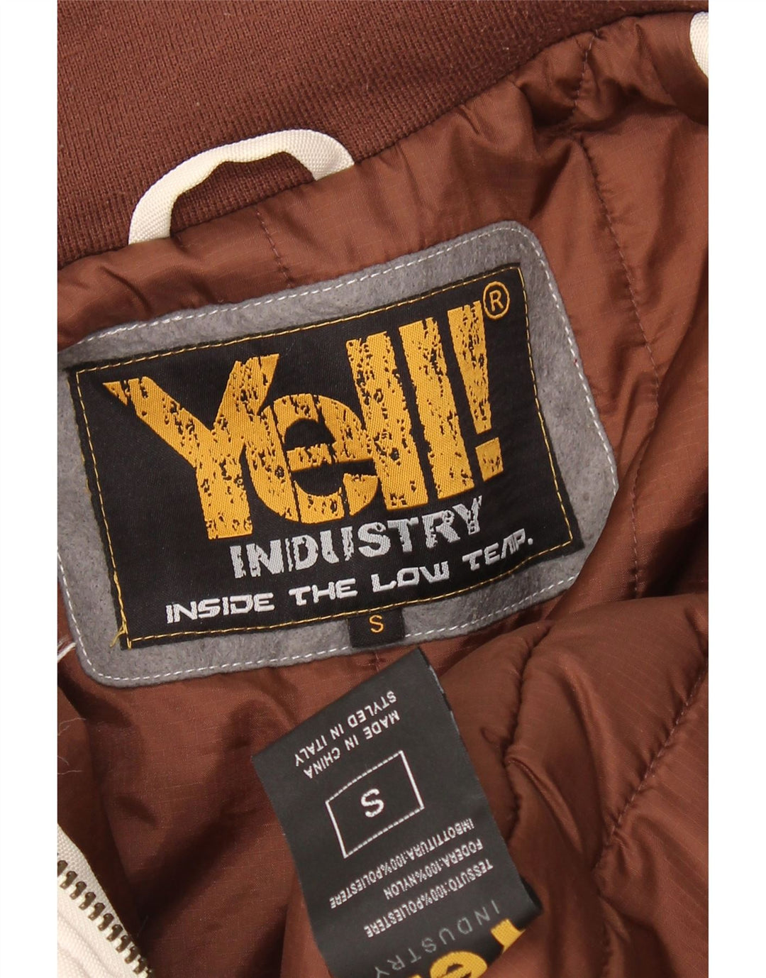 ¡GRITAR! Chaqueta bomber con gráfico de corte holgado para hombre UK 36 Small Poliéster blanco