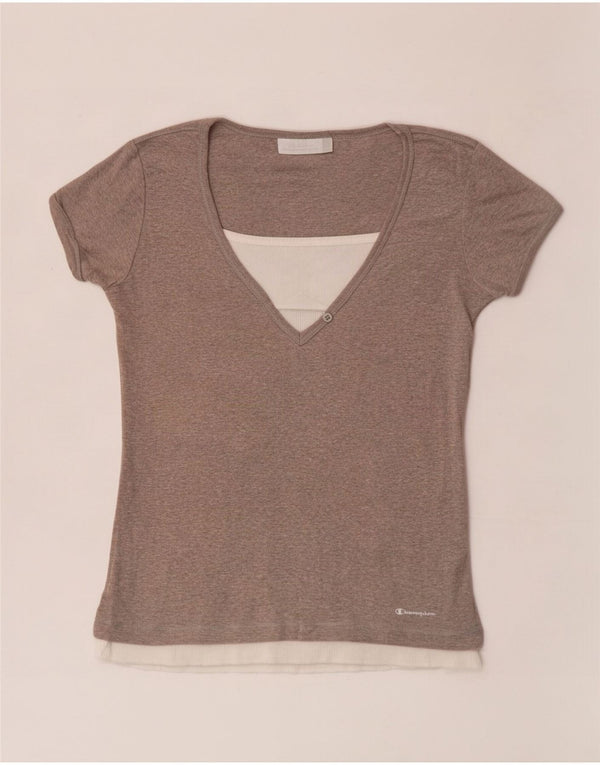 Champion Camiseta para mujer Top UK 44 Grande Gris Colorblock