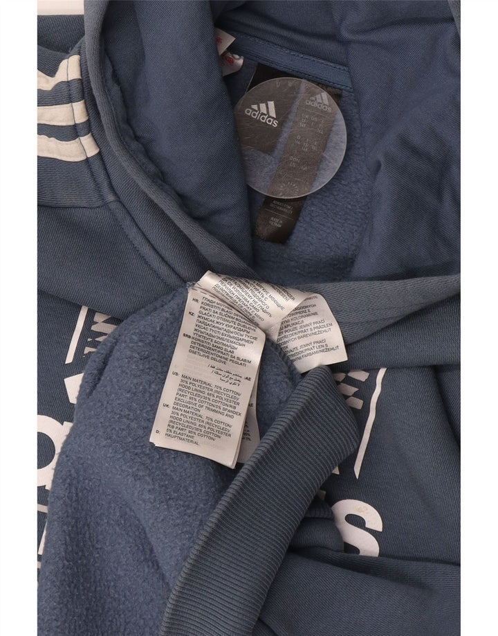 ADIDAS Sudadera con capucha gráfica para niños 13-14 años Algodón azul