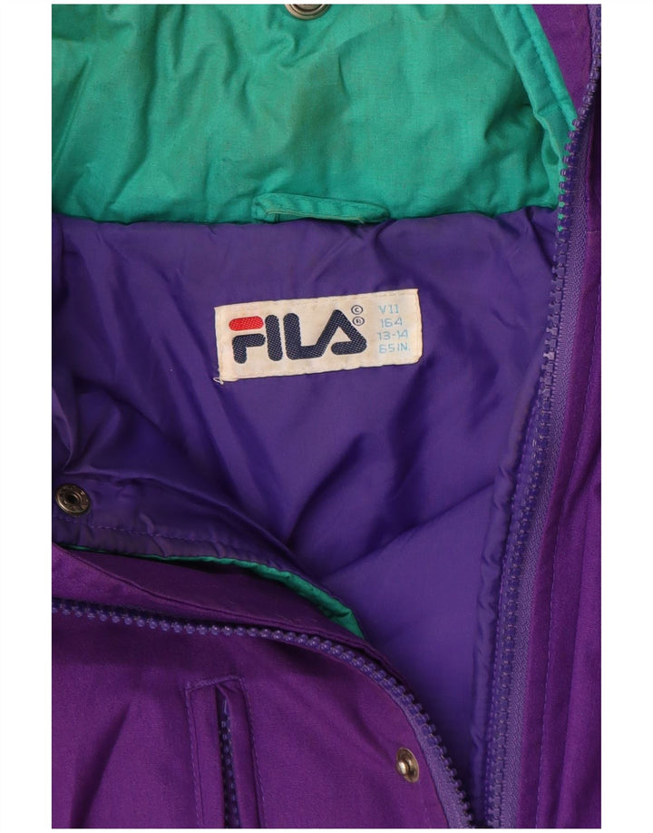 Fila Chaqueta de esquí con capucha para niño 13-14 años Poliéster color block morado